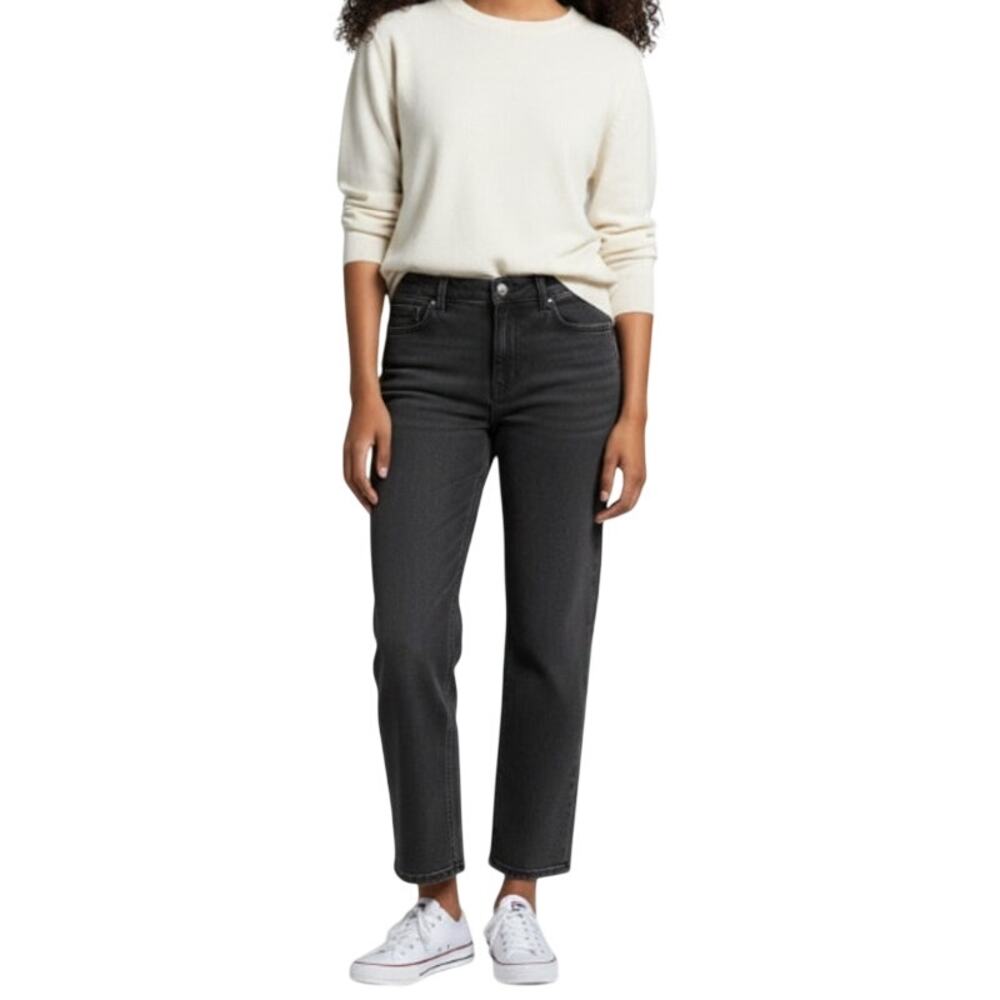 EILEEN FISHER Organic Cotton HR Stretch Denim Jeans Sz 12 Gray Classic Everyday